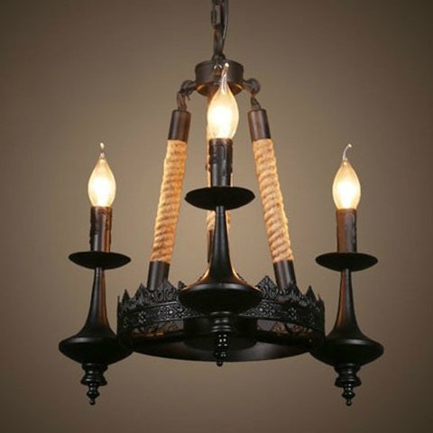 Люстра 3-Light Rustic Chandelier Черный Люстра 3-Light Rustic Chandelier Черный в Костроме | Loft Concept