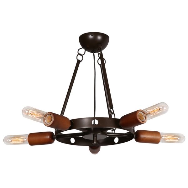 Люстра Loft Star Pendant 5 Ring Черный Коричневый Люстра Loft Star Pendant 5 Ring Черный Коричневый в Костроме | Loft Concept