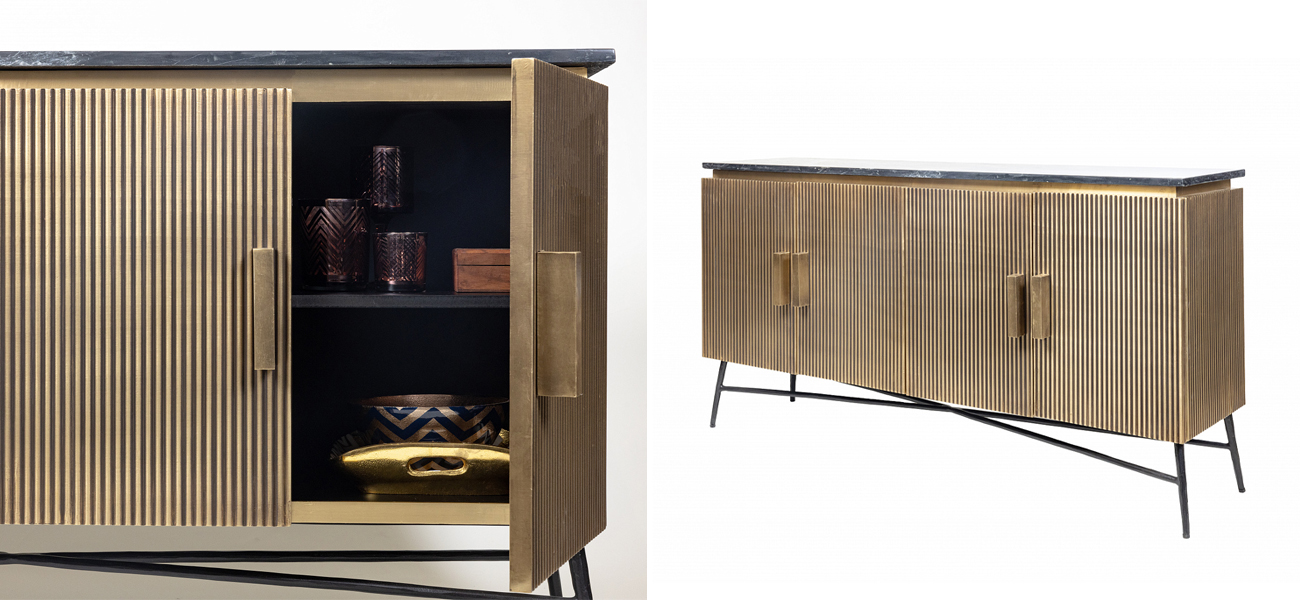 Комод из массива со столешницей из мрамора Nocturne - фото №2