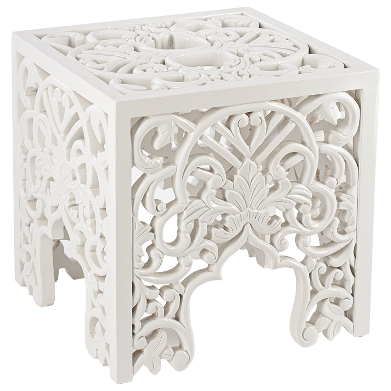 Приставной стол Side Table White lace Белый Приставной стол Side Table White lace Белый в Костроме | Loft Concept