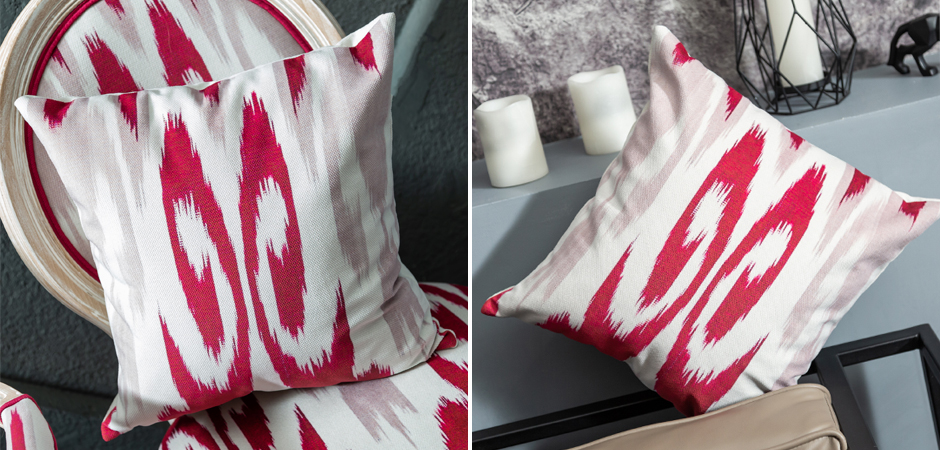 Декоративная подушка Ikat Pattern Красная Декоративная подушка Ikat Pattern Красная - Loft-Concept в Костроме