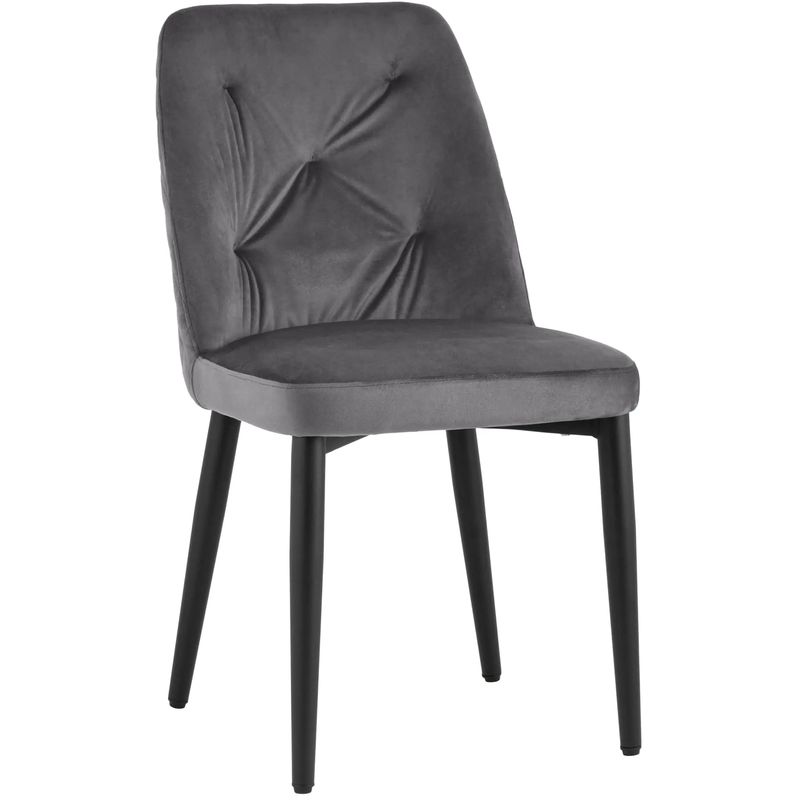 Стул Emma Chair Серый Велюр Серый Черный Стул Emma Chair Серый Велюр Серый Черный в Костроме | Loft Concept