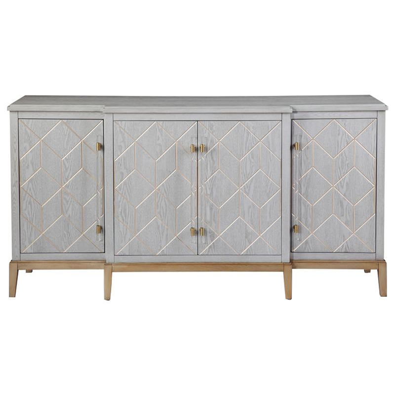 Комод Margaux Chest of Drawers Серый Латунь Прозрачный Комод Margaux Chest of Drawers Серый Латунь Прозрачный в Костроме | Loft Concept