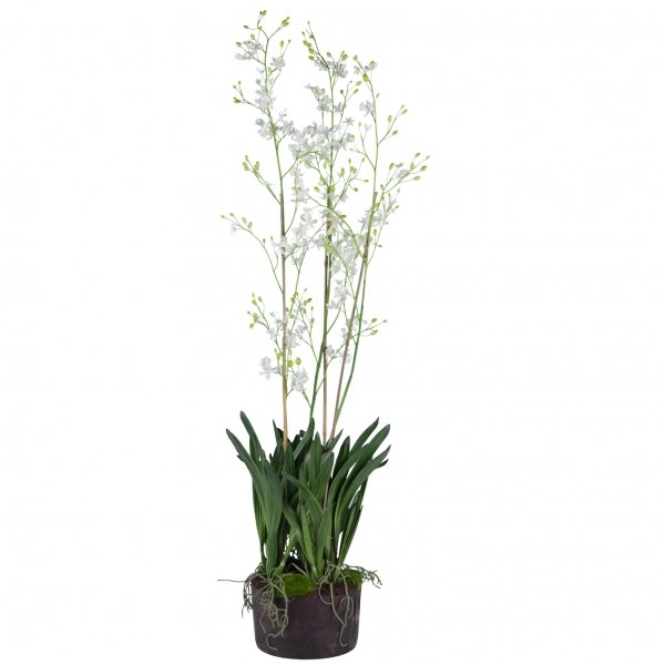 Декоративный искусственный цветок Tropical Flower Черный Зеленый Белый Декоративный искусственный цветок Tropical Flower Черный Зеленый Белый в Костроме | Loft Concept