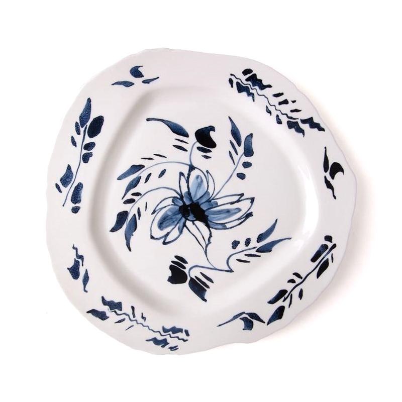 Тарелка Seletti English Delft Белый Синий Тарелка Seletti English Delft Белый Синий в Костроме | Loft Concept