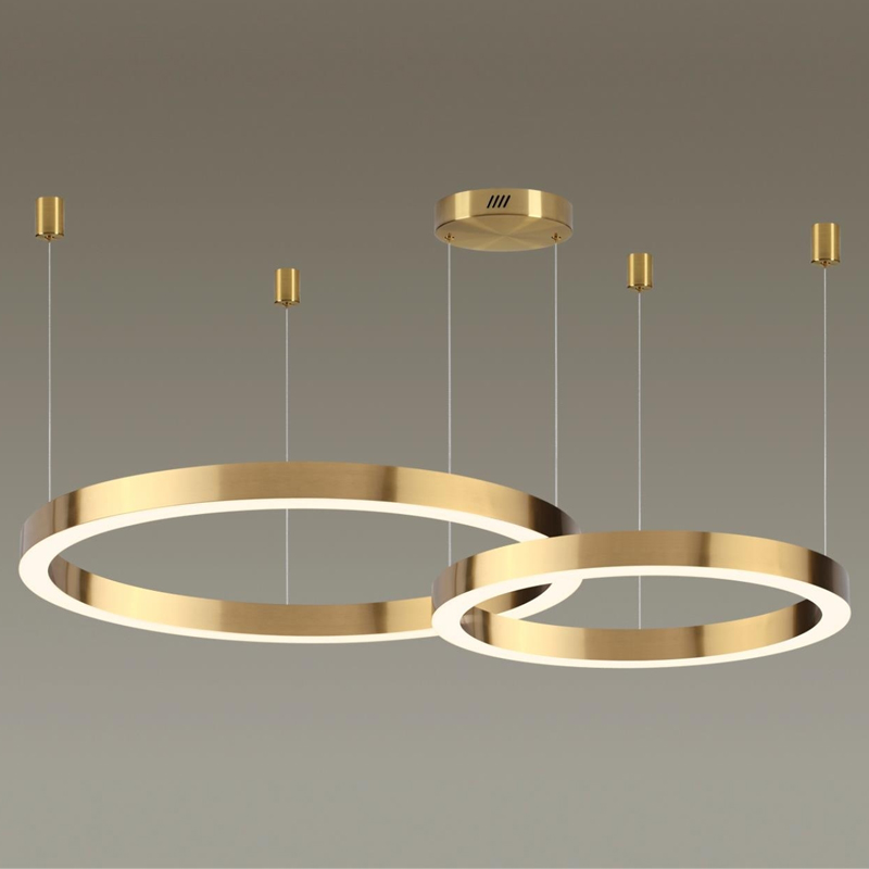Люстра 2 Gold Ring Horizontal Золотой Люстра 2 Gold Ring Horizontal Золотой в Костроме | Loft Concept