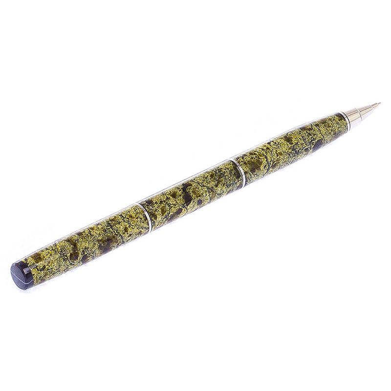 Ручка шариковая из натурального камня Змеевик Stone Pens Зеленый Серебряный Ручка шариковая из натурального камня Змеевик Stone Pens Зеленый Серебряный в Костроме | Loft Concept