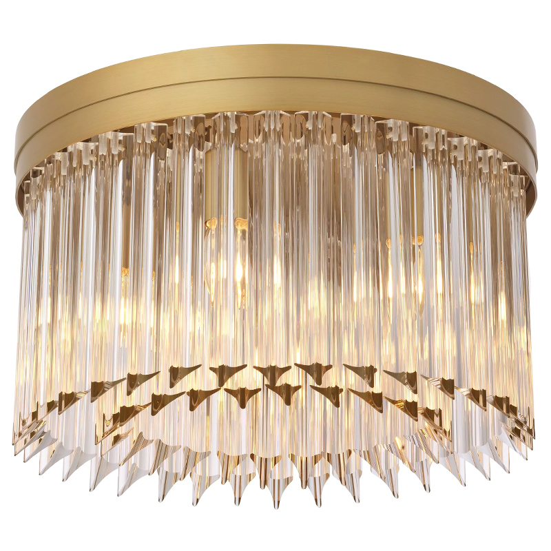 Потолочный светильник Eichholtz Ceiling Lamp Evina Латунь Прозрачное Стекло Потолочный светильник Eichholtz Ceiling Lamp Evina Латунь Прозрачное Стекло в Костроме | Loft Concept