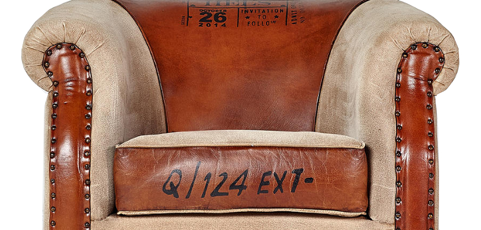 Винтажное Кожаное Кресло Лофт Q124 - фото №1