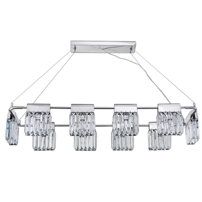 Люстра Crystal Pendants chrome 10 Хром Прозрачное Стекло Люстра Crystal Pendants chrome 10 Хром Прозрачное Стекло в Костроме | Loft Concept
