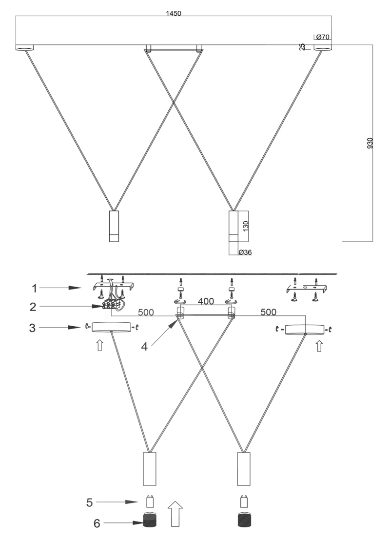 Wireflow LED White Suspension lam 2 патрона Wireflow LED White Suspension lam 2 патрона в Костроме