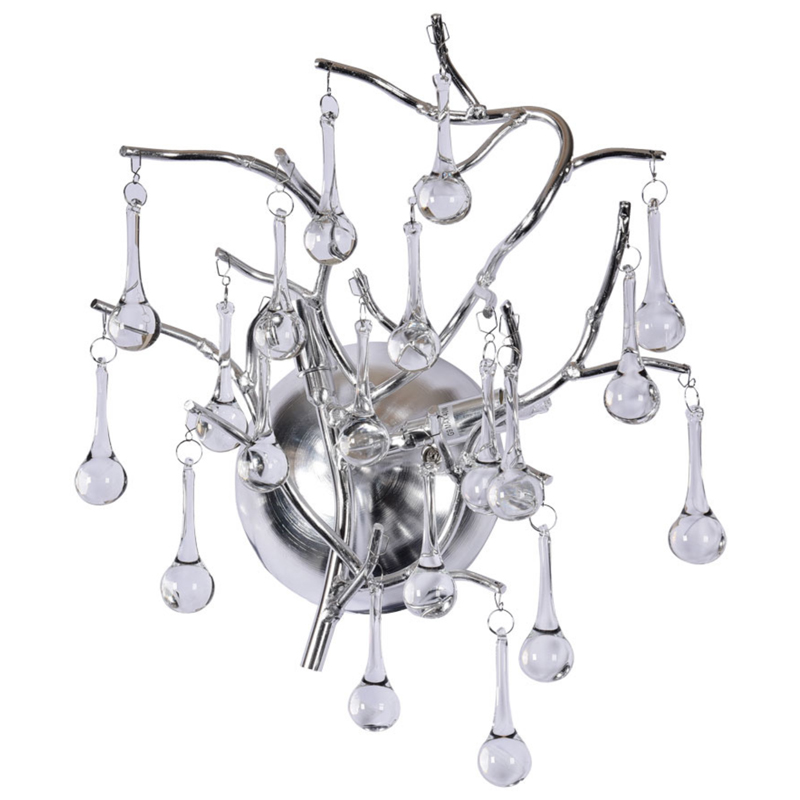 Бра Droplet Silver Wall Lamp Серебряный Прозрачное Стекло Бра Droplet Silver Wall Lamp Серебряный Прозрачное Стекло в Костроме | Loft Concept