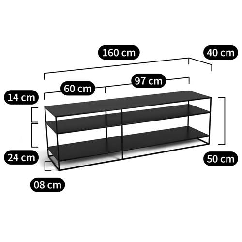 ТВ-тумба стальная с полками Chad TV-Stand ТВ-тумба стальная с полками Chad TV-Stand в Костроме