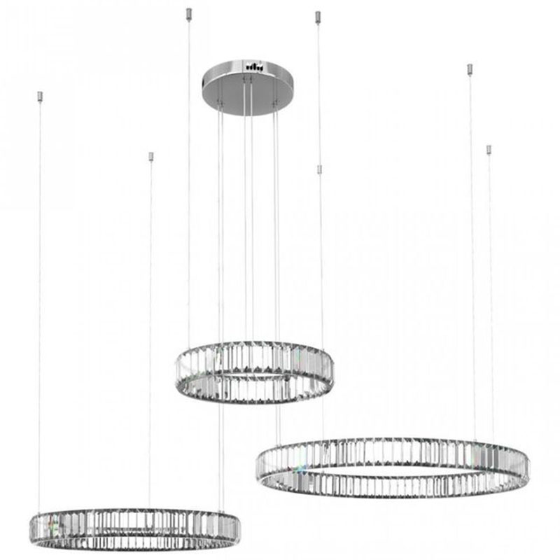 Люстра Триптих Crystal Ring Серебро Серебряный Прозрачное Стекло в Костроме | Loft Concept 