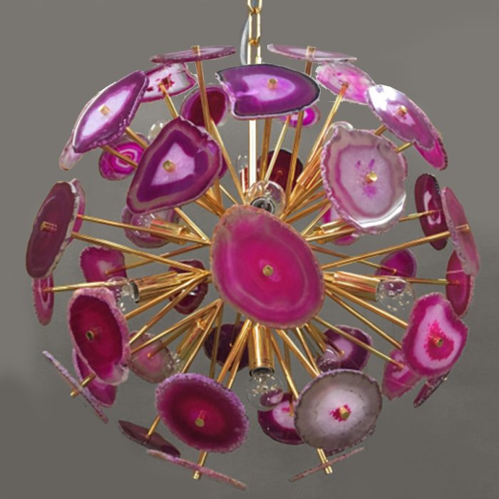 Люстра Agate Burst Chandelier Lilac Золотой Сиреневый Люстра Agate Burst Chandelier Lilac Золотой Сиреневый в Костроме | Loft Concept