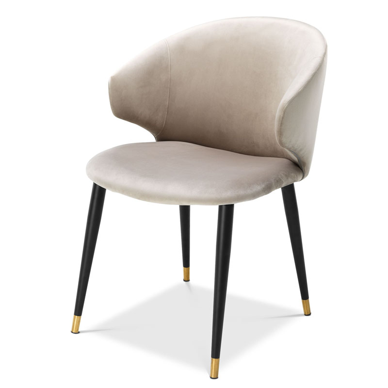Стул Eichholtz DINING CHAIR VOLANTE beige Бежевый Черный Золотой Стул Eichholtz DINING CHAIR VOLANTE beige Бежевый Черный Золотой в Костроме | Loft Concept