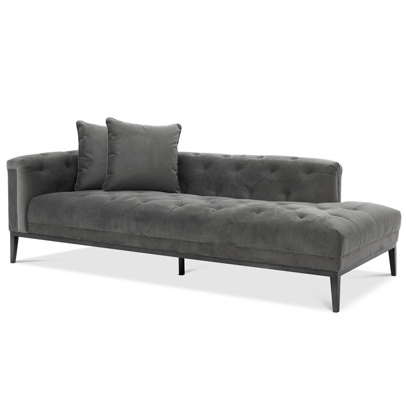 Кушетка Eichholtz Lounge Sofa Cesare Left grey Серый Темная бронза Кушетка Eichholtz Lounge Sofa Cesare Left grey Серый Темная бронза в Костроме | Loft Concept