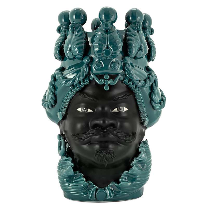 Ваза VASE MORO BIG MAN SIMPLY MAT dark turquoise Черный Бирюзовый Ваза VASE MORO BIG MAN SIMPLY MAT dark turquoise Черный Бирюзовый в Костроме | Loft Concept