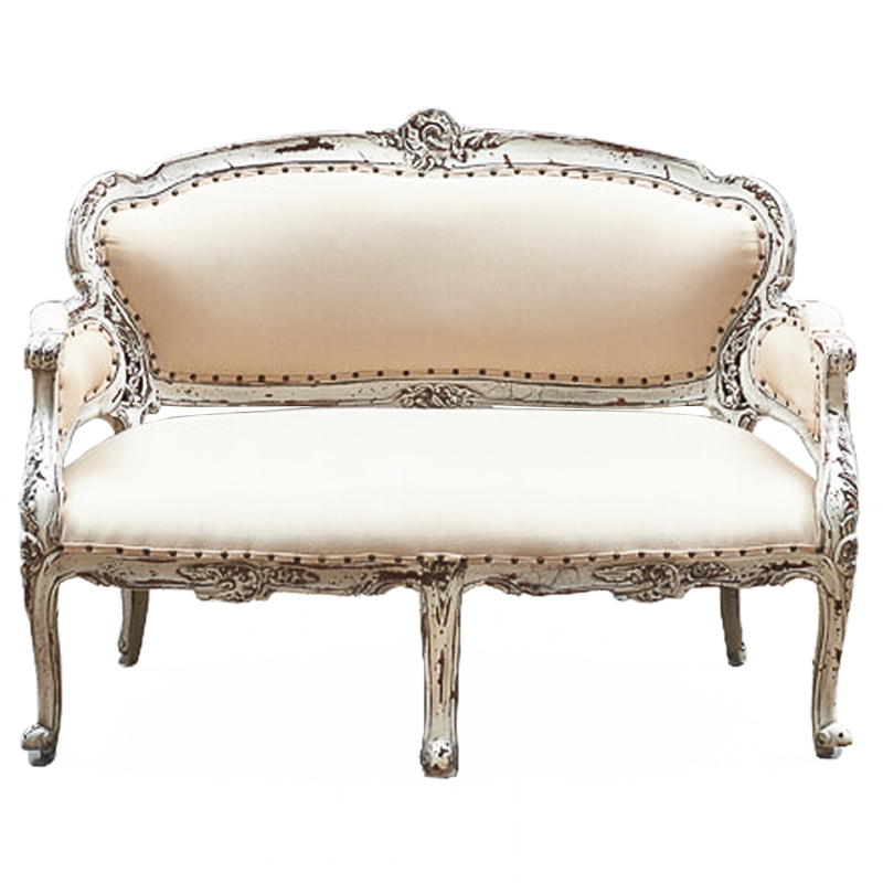 Диван Maria Antoinette Sofa Белый винтажная патина Бежевый Диван Maria Antoinette Sofa Белый винтажная патина Бежевый в Костроме | Loft Concept