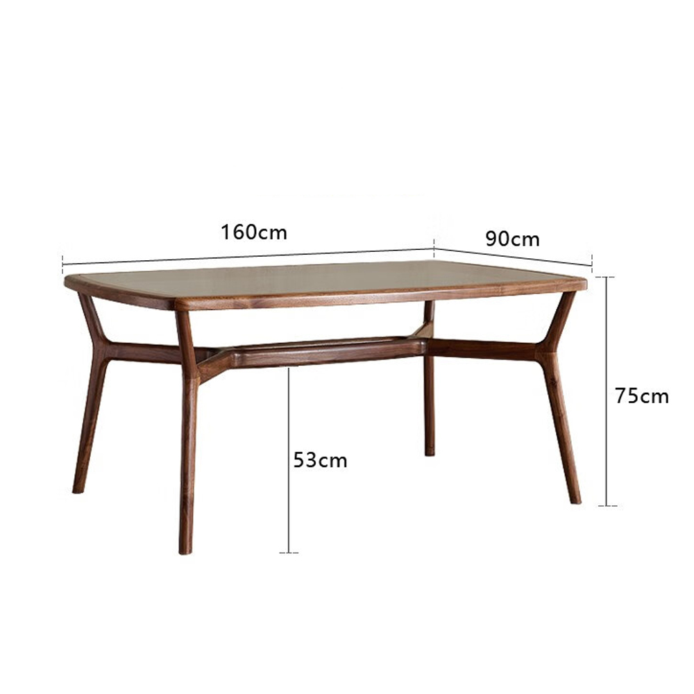 Стол обеденный с каркасом из дерева и стеклянной столешницей Walnut Dining Table Стол обеденный с каркасом из дерева и стеклянной столешницей Walnut Dining Table в Костроме