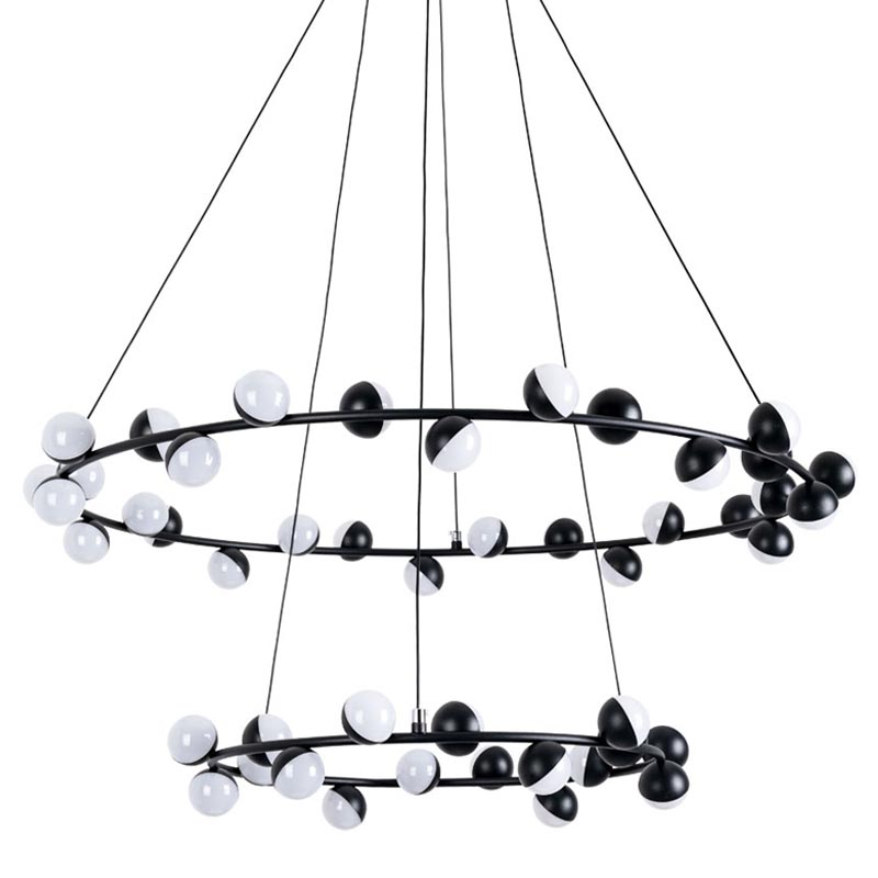 Люстра Vilelme Chandelier black double Черный Люстра Vilelme Chandelier black double Черный в Костроме | Loft Concept