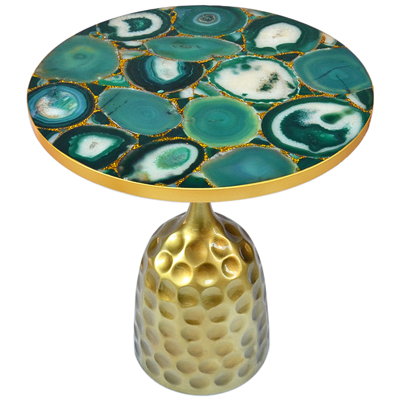 Приставной стол Cluster Surface Green Agate Side Table Зеленый Латунь Золотой Приставной стол Cluster Surface Green Agate Side Table Зеленый Латунь Золотой в Костроме | Loft Concept