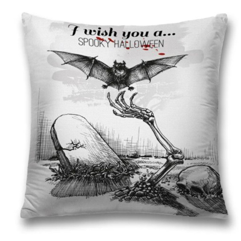 Подушка Spooky Halloween Черный Белый Подушка Spooky Halloween Черный Белый в Костроме | Loft Concept