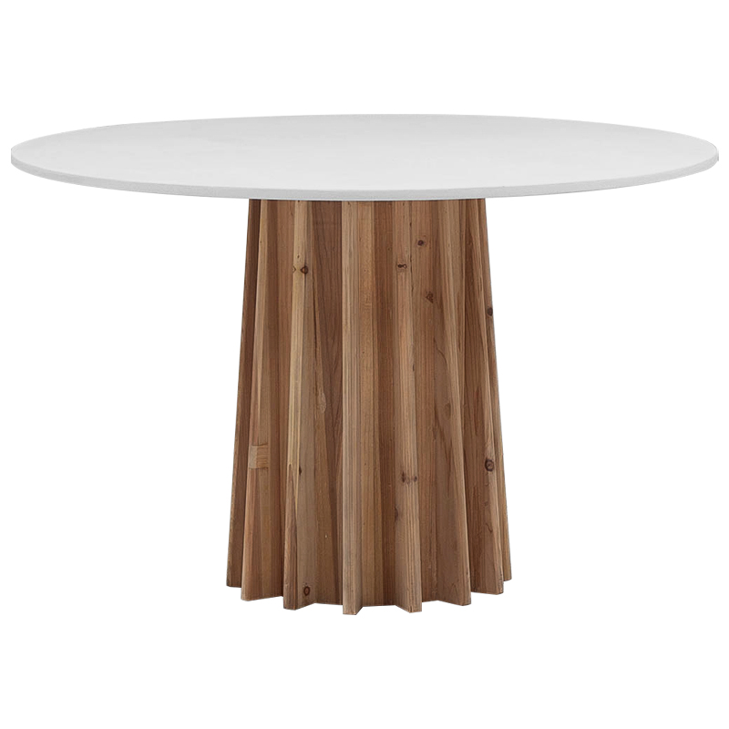 Обеденный круглый стол Seamus White Concrete Wood Dining Table Белый Древесина Обеденный круглый стол Seamus White Concrete Wood Dining Table Белый Древесина в Костроме | Loft Concept