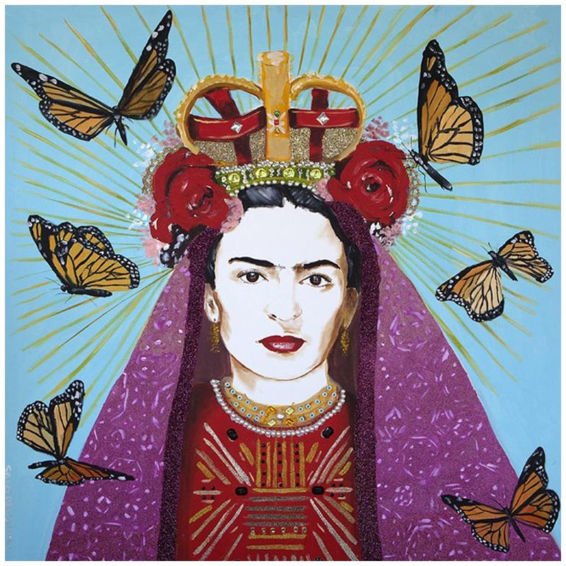 Картина Frida with roses on her head and butterflies Мульти Картина Frida with roses on her head and butterflies Мульти в Костроме | Loft Concept