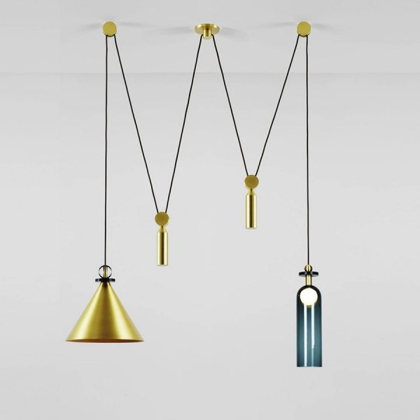 Подвесной светильник Shape up Double Pendant Brass Латунь Подвесной светильник Shape up Double Pendant Brass Латунь в Костроме | Loft Concept