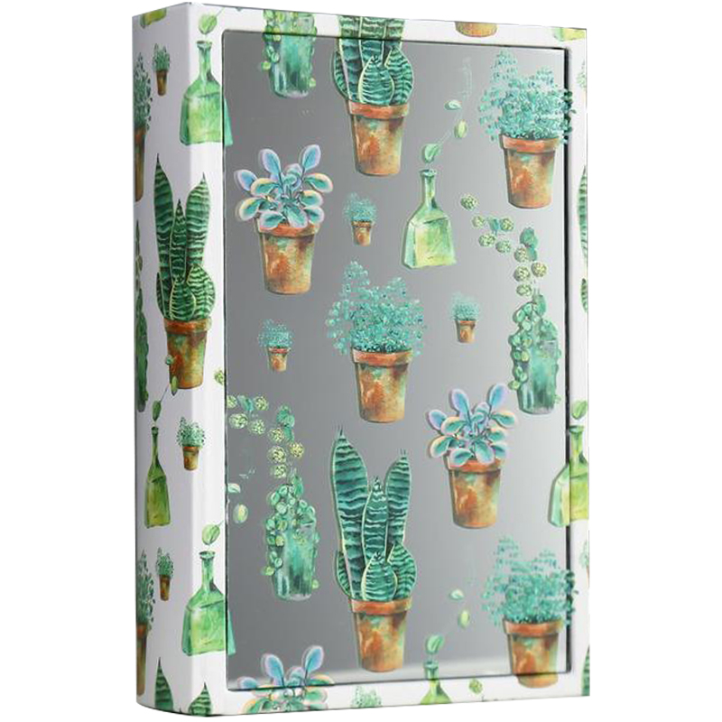 Шкатулка-книга Succulents Mirror Book Box Белый Зеленый Коричневый Шкатулка-книга Succulents Mirror Book Box Белый Зеленый Коричневый в Костроме | Loft Concept