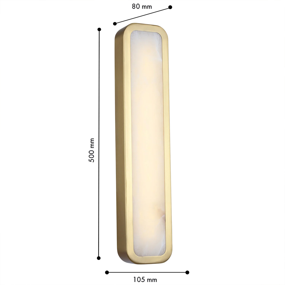Бра в металлическом корпусе с рассеивателем из бежевого алебастра Cryptocrystalline Stone в Костроме