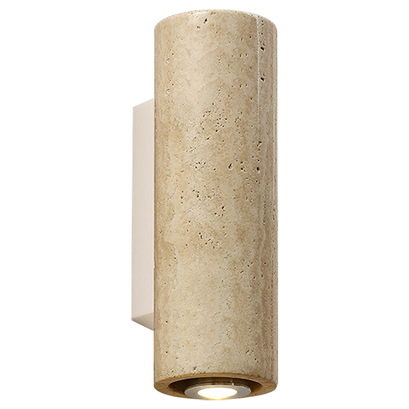 Бра Travertine Cylinder Spot Wall Lamp Бежевый Песочный Белый Бра Travertine Cylinder Spot Wall Lamp Бежевый Песочный Белый в Костроме | Loft Concept