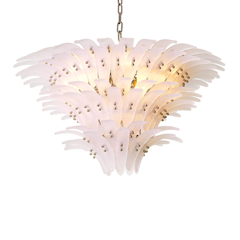 Люстра Philipp Plein Chandelier Bel Air L Белая Белое матовое стекло Хром Люстра Philipp Plein Chandelier Bel Air L Белая Белое матовое стекло Хром в Костроме | Loft Concept