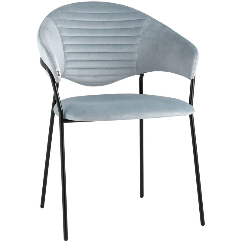 Стул Alexis Chair Пыльно-Голубой Велюр Голубой пастельный Черный Стул Alexis Chair Пыльно-Голубой Велюр Голубой пастельный Черный в Костроме | Loft Concept