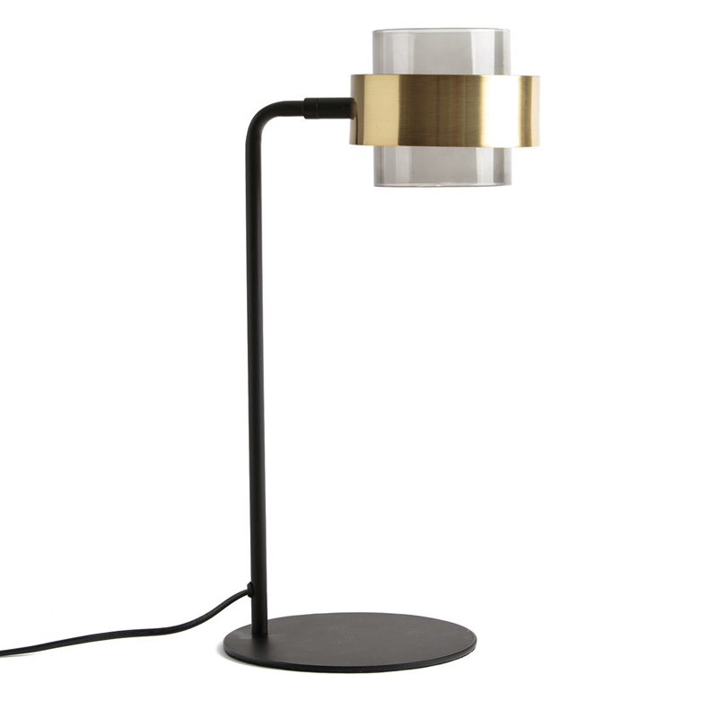 Настольная лампа Truvor Table Lamp Стекло Смок Латунь Черный Настольная лампа Truvor Table Lamp Стекло Смок Латунь Черный в Костроме | Loft Concept