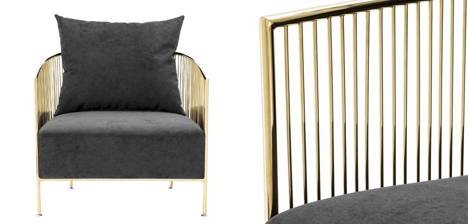 Кресло Eichholtz Chair Knox Gold - фото №1