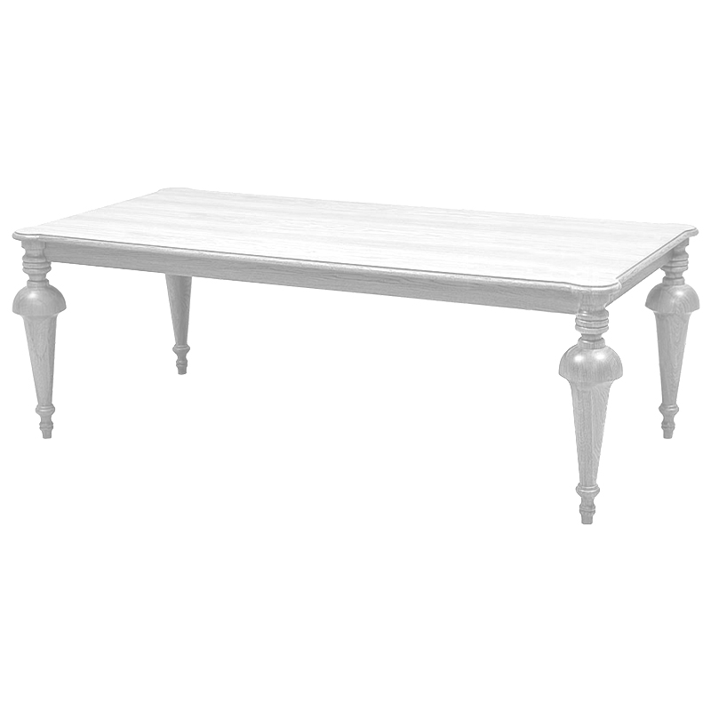 Обеденный деревянный стол Kelise White Dinner Table Белый Белый Обеденный деревянный стол Kelise White Dinner Table Белый Белый в Костроме | Loft Concept
