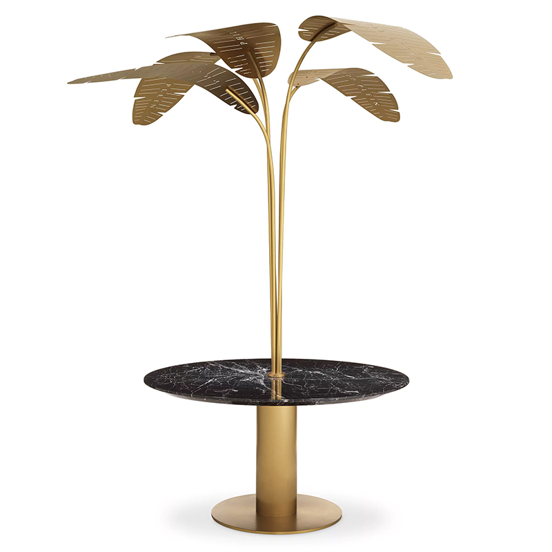 Круглый обеденный стол Philipp Plein Dining Table Palm Springs Золотой Черный Мрамор Nero Круглый обеденный стол Philipp Plein Dining Table Palm Springs Золотой Черный Мрамор Nero в Костроме | Loft Concept