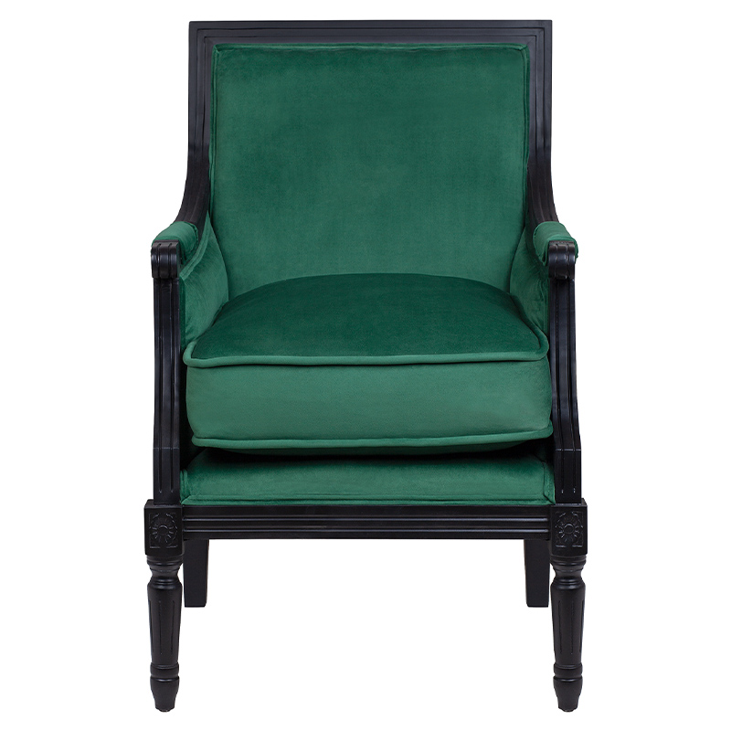 Кресло Harry Armchair black and green velour Зеленый Черный в Костроме | Loft Concept 