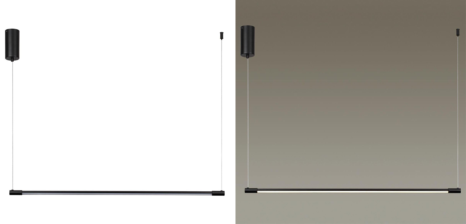 Подвесной светильник Trumpet Tube Black Linear - фото