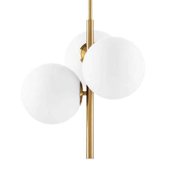 Люстра Three Bubbles Chandelier Белый Латунь Люстра Three Bubbles Chandelier Белый Латунь в Костроме | Loft Concept