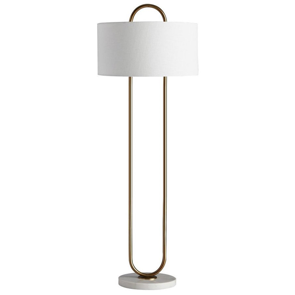 Торшер Marston floor lamp Латунь Белый Торшер Marston floor lamp Латунь Белый в Костроме | Loft Concept