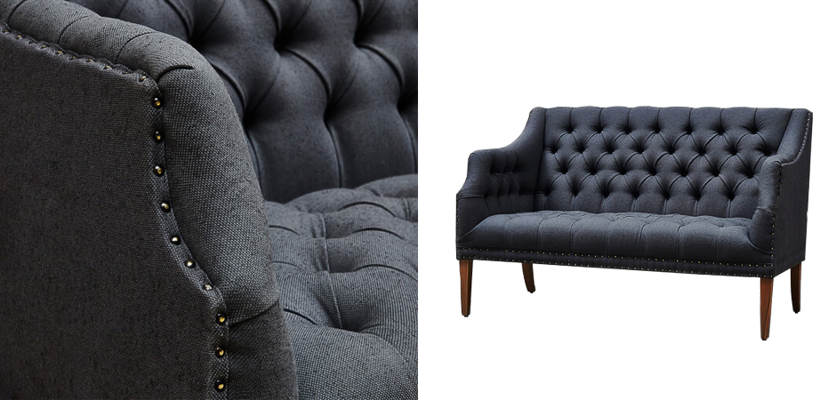 Диван Morton Capitone Sofa темно-серый лен Диван Morton Capitone Sofa темно-серый лен - Loft-Concept в Костроме