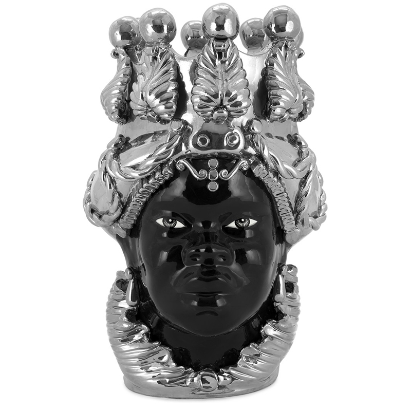 Ваза VASE MORO LADY BIG DREAMS silver Черный Серебряный Ваза VASE MORO LADY BIG DREAMS silver Черный Серебряный в Костроме | Loft Concept