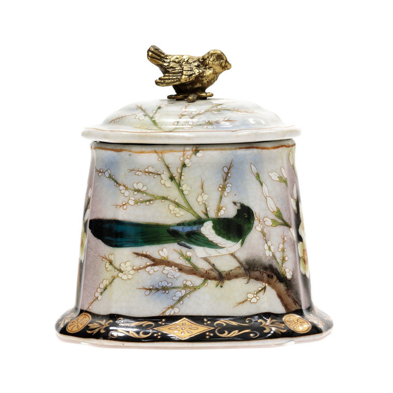 Шкатулка Round Box Colored Bird Мульти Бронза Шкатулка Round Box Colored Bird Мульти Бронза в Костроме | Loft Concept