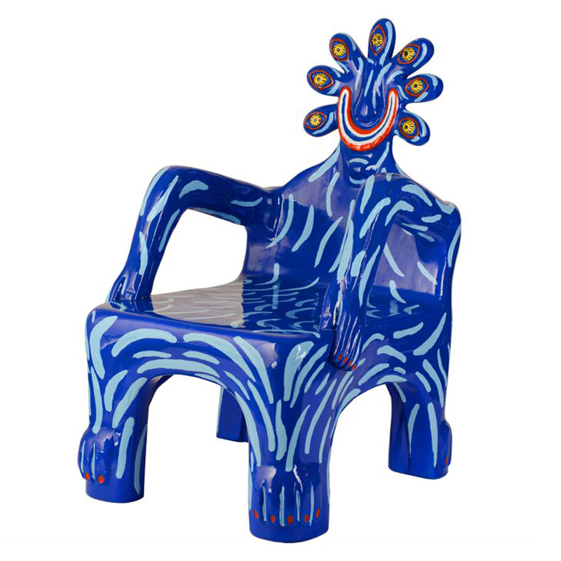 Кресло COBALT CREATURE ARMCHAIR Синий Мульти в Костроме | Loft Concept 