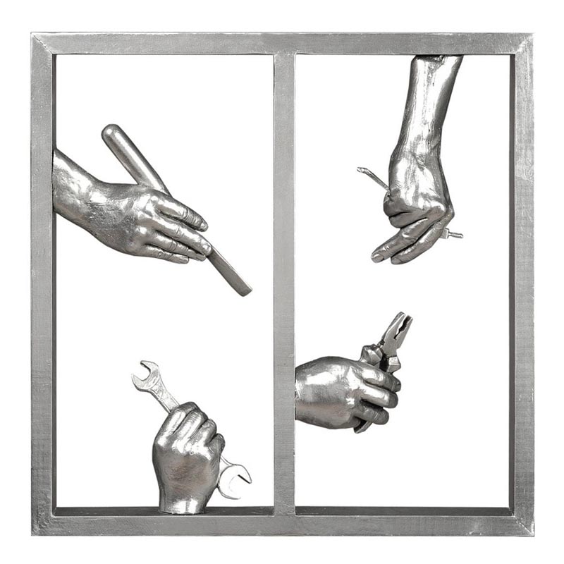 Панно Hands With Tool Серебряный Панно Hands With Tool Серебряный в Костроме | Loft Concept