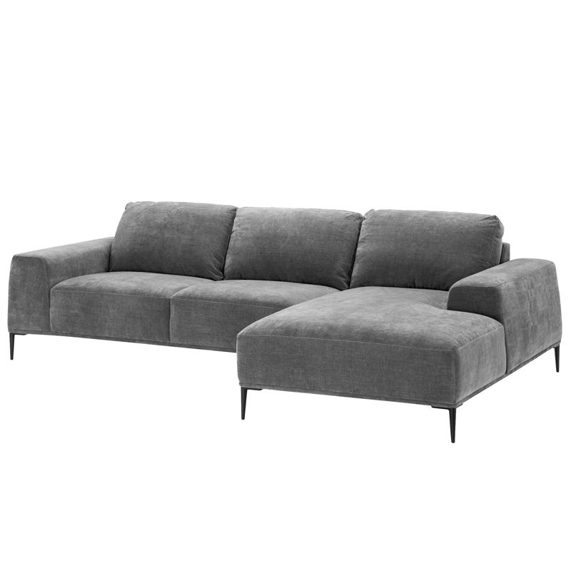 Диван Eichholtz Lounge Sofa Montado grey Серый Черный Диван Eichholtz Lounge Sofa Montado grey Серый Черный в Костроме | Loft Concept