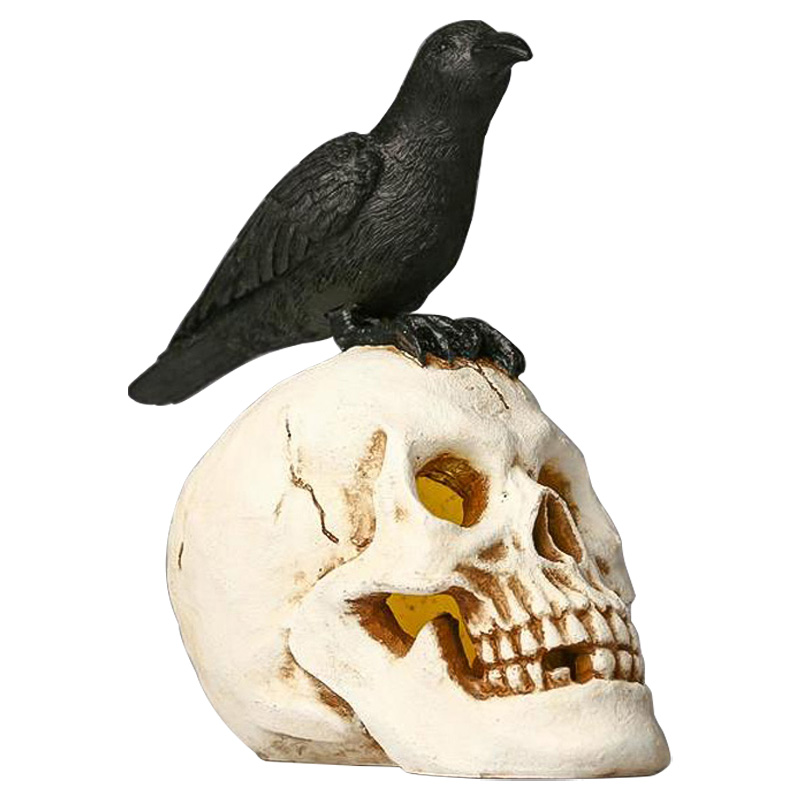 Статуэтка Raven and Skull II Черный Белый Статуэтка Raven and Skull II Черный Белый в Костроме | Loft Concept